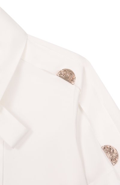 Хлопковая блузка ELIE SAAB KIDS молочного цвета по цене 39950 руб., арт. EFCA031/TS0724_001, фото 3 Хлопковая блузка ELIE SAAB KIDS, арт. EFCA031/TS0724_001, фото 3