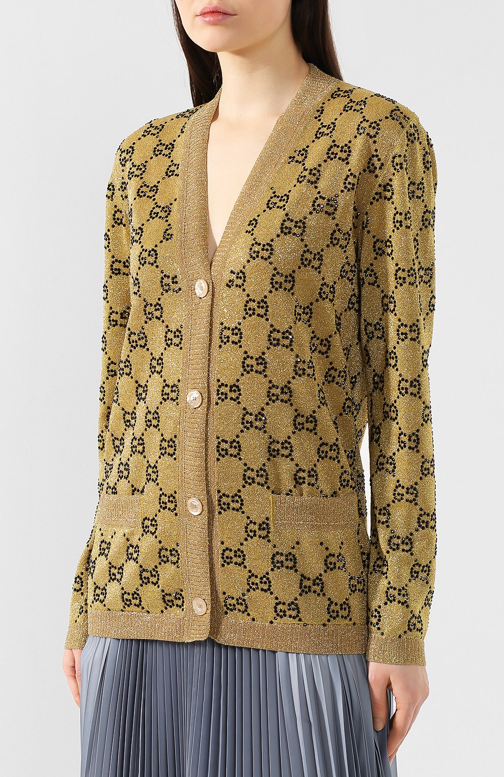 Кардиган с декоративной отделкой GUCCI, арт. 555043/XKAHX, фото 3