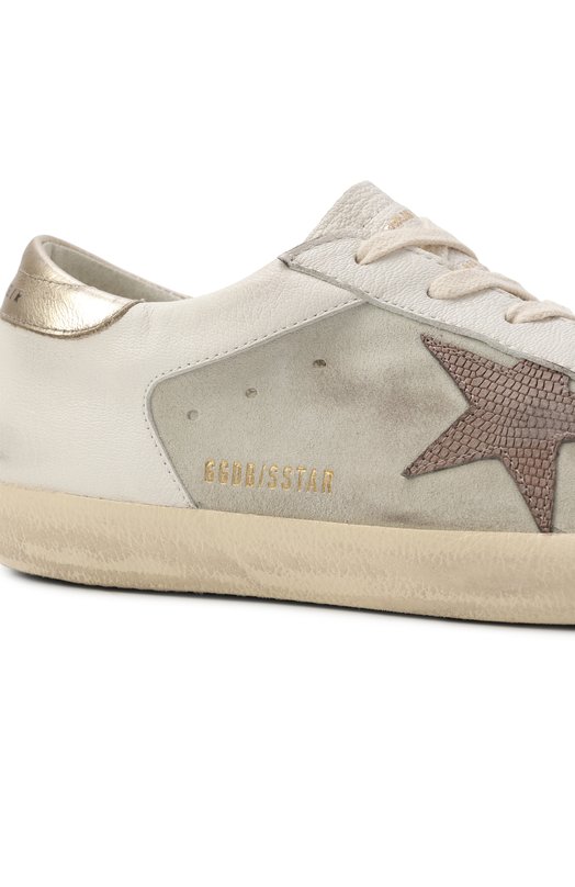 Кожаные кеды Super-Star Golden Goose Deluxe Brand GWF00103.F006828 Белый  GWF00103.F006828 Фото 7