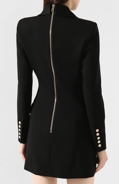 Шерстяное платье BALMAIN черного цвета по цене 199500 руб., арт. TF16224/167L, фото 4 Шерстяное платье BALMAIN, арт. TF16224/167L, фото 4