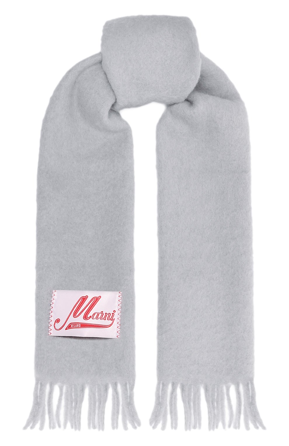 Шерстяной шарф MARNI серого цвета по цене 42450 руб., арт. SCMC0059Y0/UTW918, фото 1 Шерстяной шарф MARNI, арт. SCMC0059Y0/UTW918, фото 1
