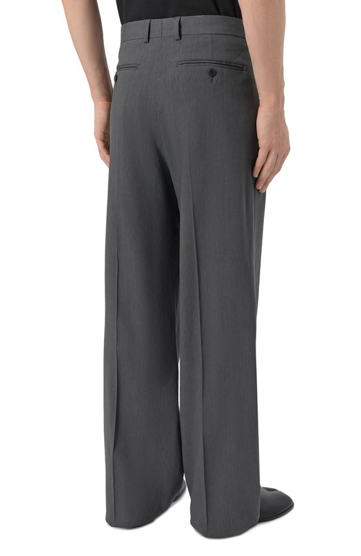Брюки изо льна и вискозы Dries Van Noten 020900/3237 Серый  020900/3237 Фото 4