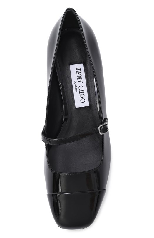 Кожаные туфли Elisa 45 Jimmy Choo ELISACRYSTAL45PAT Чёрный  ELISACRYSTAL45PAT Фото 6
