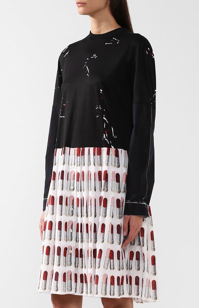 Платье с круглым вырезом и принтом PRADA разноцветного цвета по цене 135000 руб., арт. 34574-1SFV-F0964, фото 3 Платье с круглым вырезом и принтом PRADA, арт. 34574-1SFV-F0964, фото 3