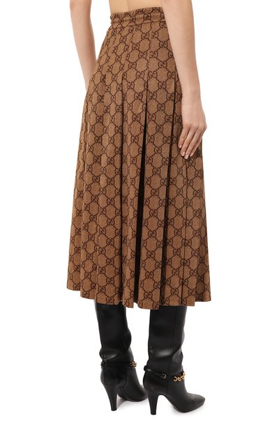Юбка GUCCI коричневого цвета по цене 158400 руб., арт. 526514 X7C31, фото 4 Юбка GUCCI, арт. 526514 X7C31, фото 4