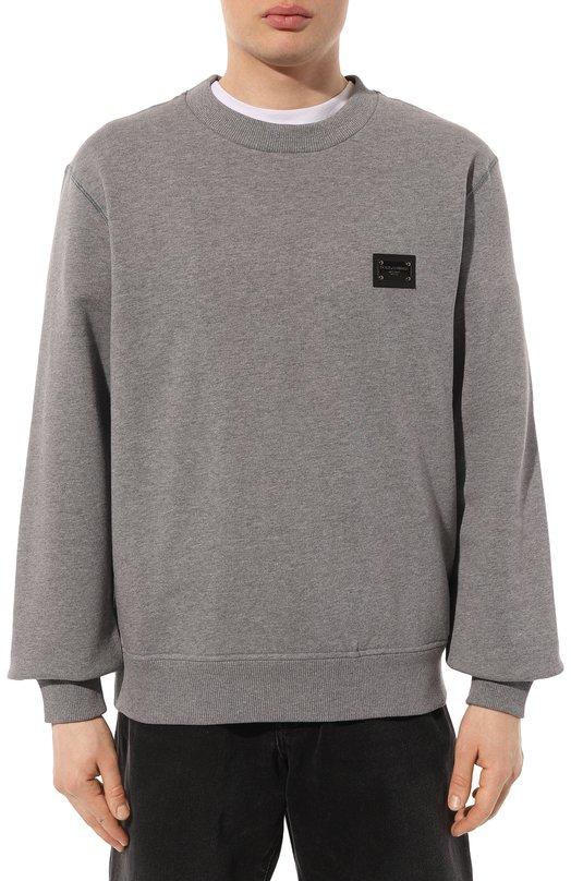 Хлопковый свитшот Dolce & Gabbana G9ABJT/G7F2G Серый  G9ABJT/G7F2G Фото 3