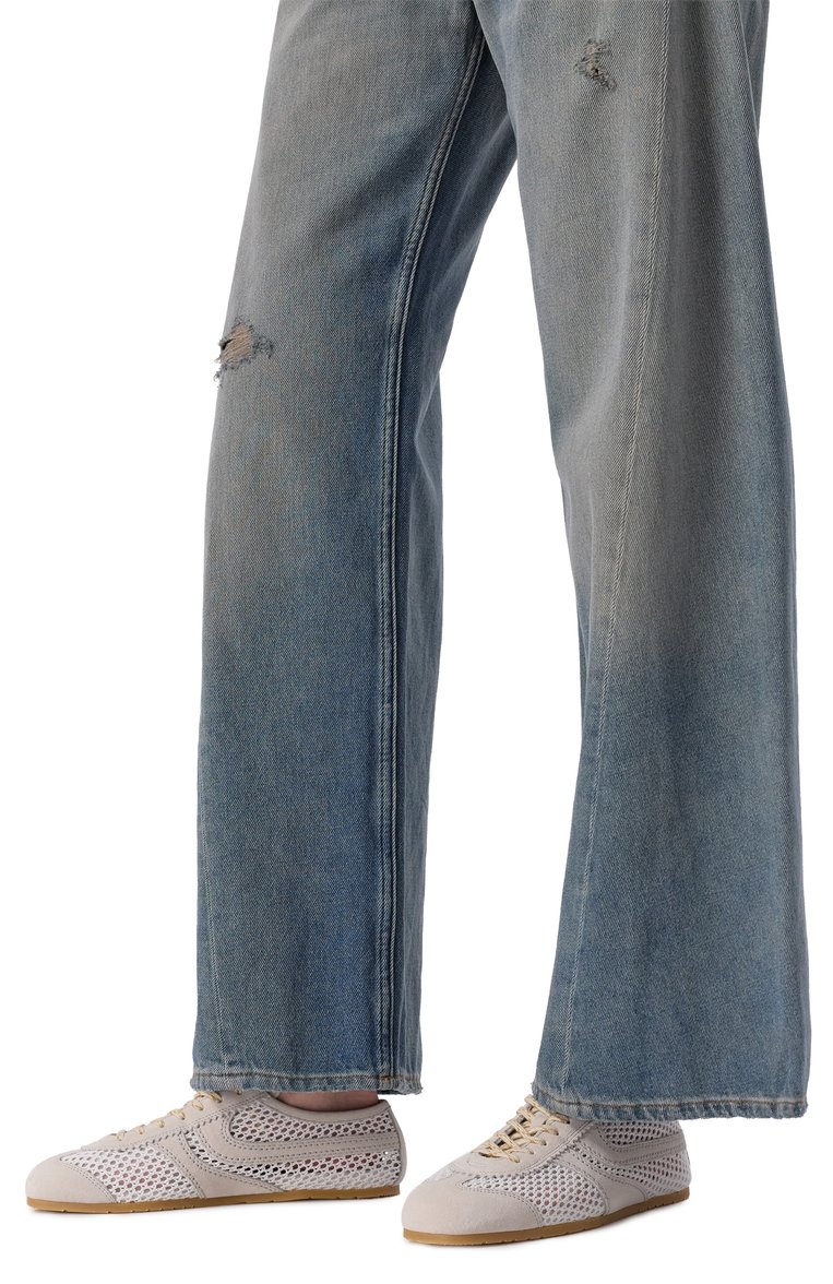 Женские комбинированные кеды DRIES VAN NOTEN кремового цвета, арт. WS251/1527/901 | Фото 3 (Кросс-КТ: Низкие; Материал внешний: Текстиль, Натуральная кожа; Подошва: Плоская; Стили: Кэжуэл; Материал внутренний: Натуральная кожа)