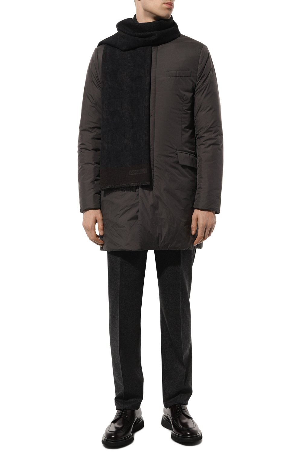 Шерстяной шарф CORNELIANI темно-синего цвета по цене 23800 руб., арт. 94B346-9429031, фото 2 Шерстяной шарф CORNELIANI, арт. 94B346-9429031, фото 2