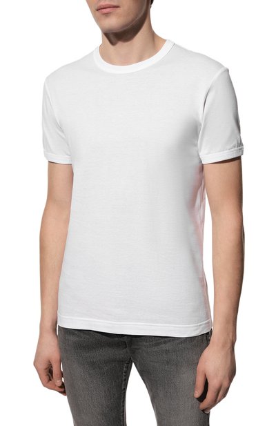Хлопковая футболка DOLCE & GABBANA белого цвета по цене 39050 руб., арт. G8PL1T/G7H9U, фото 3 Хлопковая футболка DOLCE & GABBANA, арт. G8PL1T/G7H9U, фото 3
