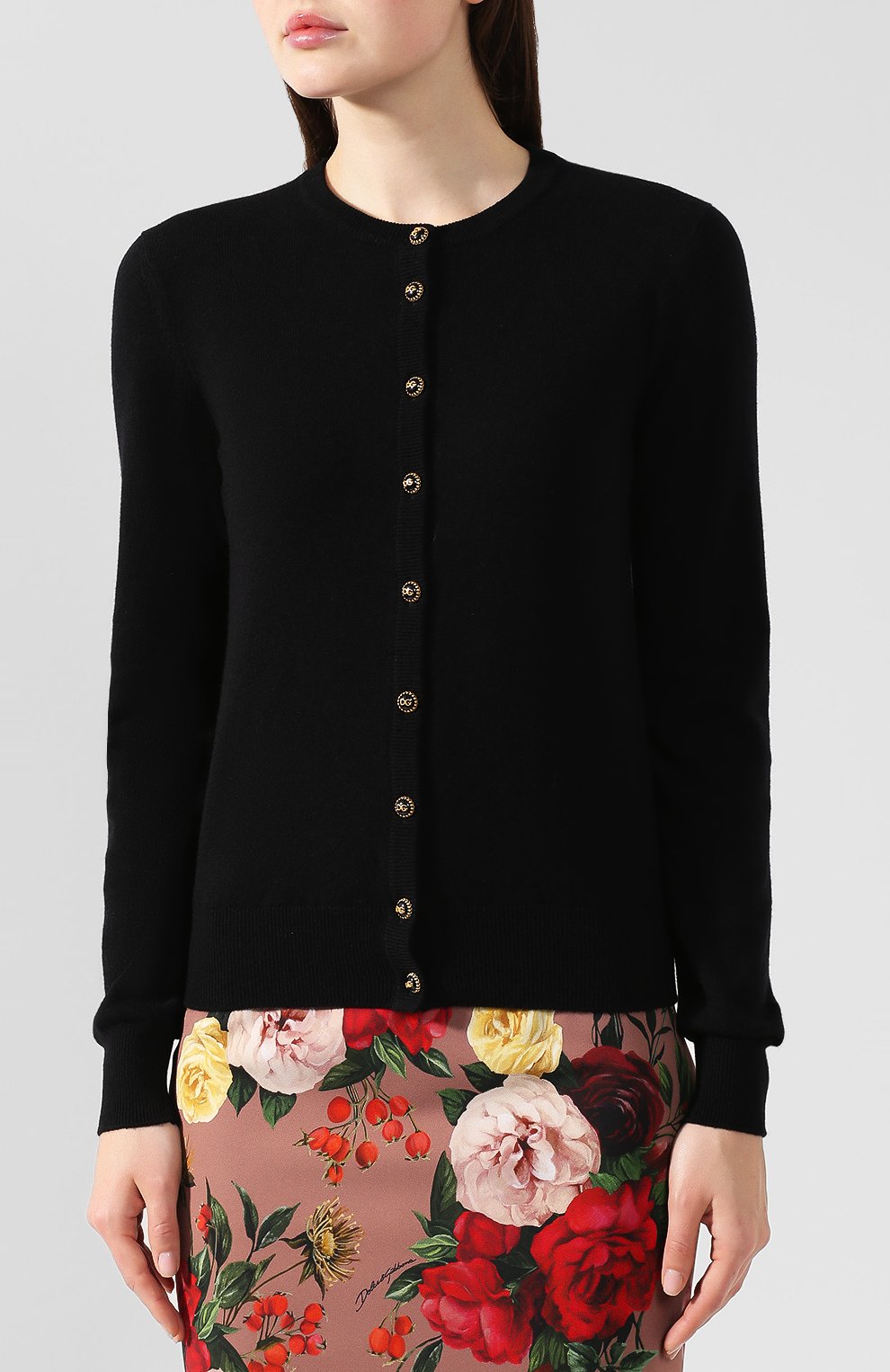 Кашемировый кардиган DOLCE & GABBANA черного цвета по цене 113000 руб., арт. FX451T/JAWQP, фото 3 Кашемировый кардиган DOLCE & GABBANA, арт. FX451T/JAWQP, фото 3