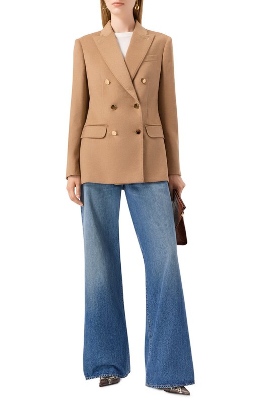 Шерстяной жакет Max Mara PESCHE Бежевый  PESCHE Фото 2