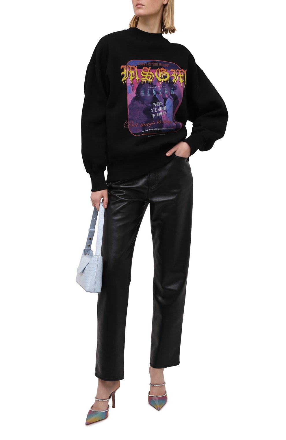 Хлопковый свитшот MSGM черного цвета по цене 15200 руб., арт. 2942MDM291 207999/CG, фото 2 Хлопковый свитшот MSGM, арт. 2942MDM291 207999/CG, фото 2