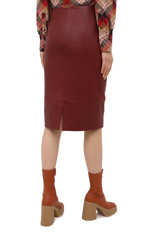 Кожаная юбка Kiton D50271X05S03 Бордовый  D50271X05S03 Фото 4