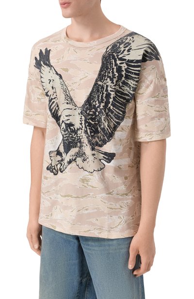 Хлопковая футболка DIESEL бежевого цвета по цене 16650 руб., арт. A19317/0DLBM, фото 3 Хлопковая футболка DIESEL, арт. A19317/0DLBM, фото 3