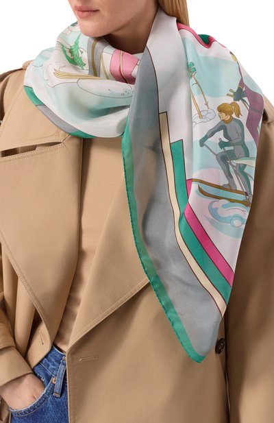 Женская шелковая шаль на лыжах GOURJI, арт. 91168837/55108