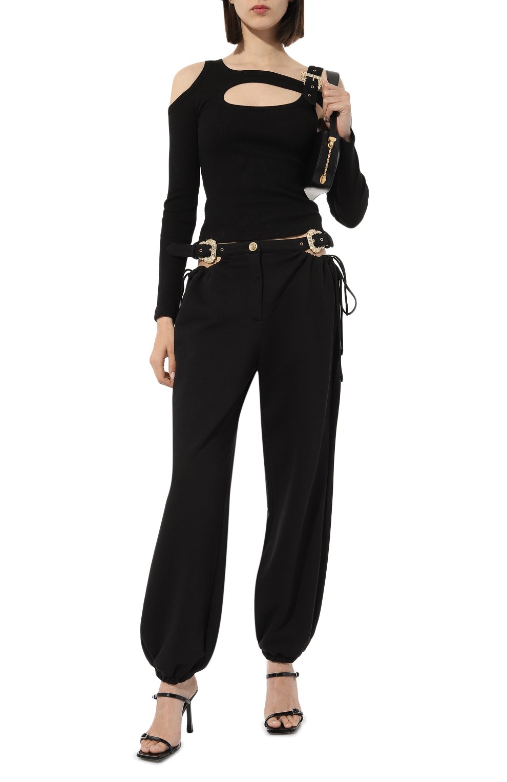 Хлопковый топ VERSACE JEANS COUTURE черного цвета по цене 29950 руб., арт. 74HAH607/J0004, фото 2 Хлопковый топ VERSACE JEANS COUTURE, арт. 74HAH607/J0004, фото 2