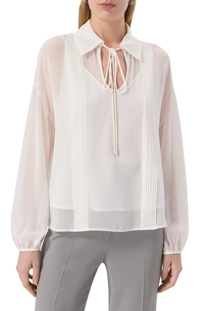 Шелковая блузка MAX MARA STUDIO, арт. VALDAI, фото 3