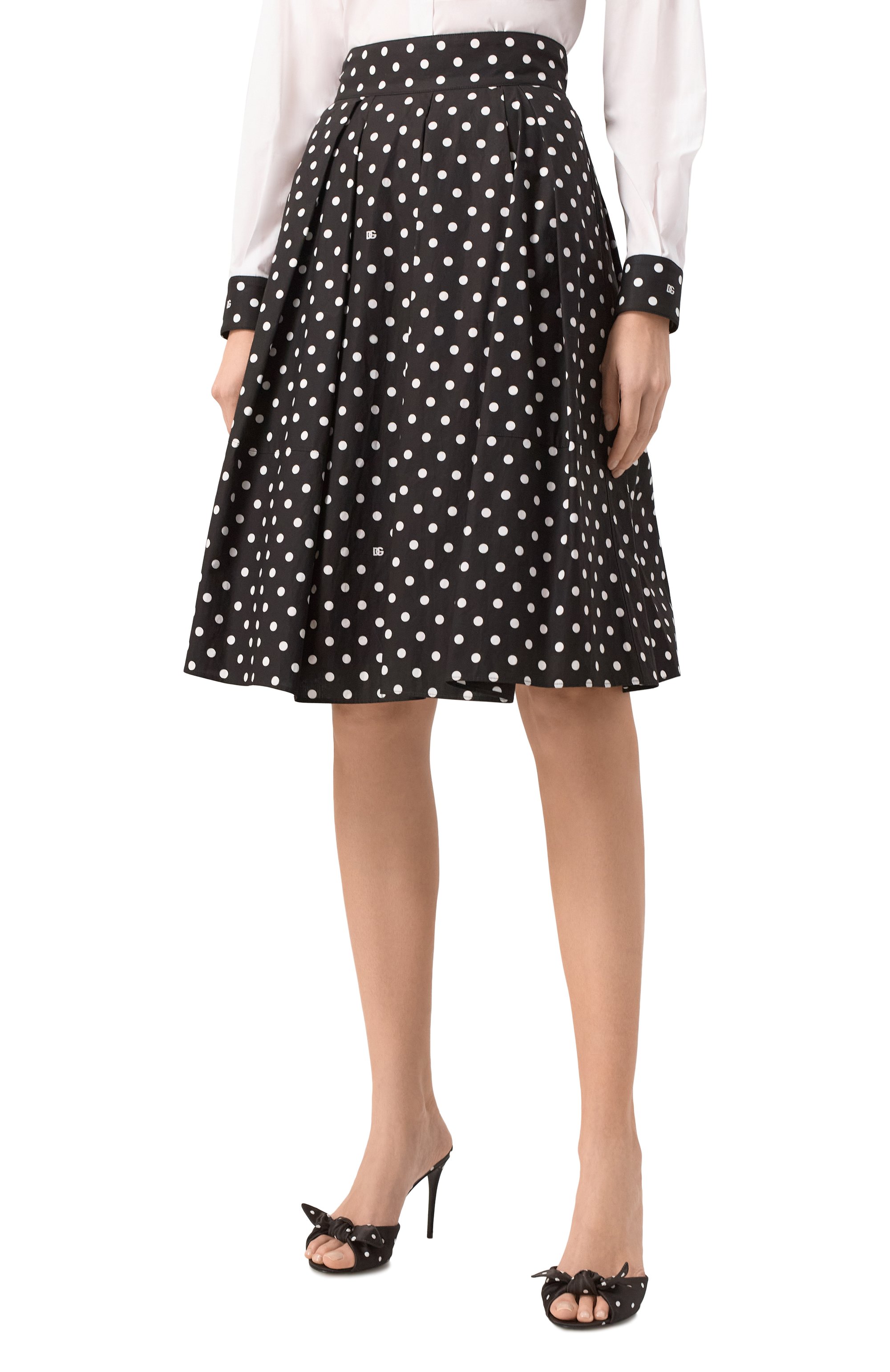 Хлопковая юбка DOLCE & GABBANA черного цвета по цене 79150 руб., арт. F4CLQT/HS5R7, фото 3 Хлопковая юбка DOLCE & GABBANA, арт. F4CLQT/HS5R7, фото 3
