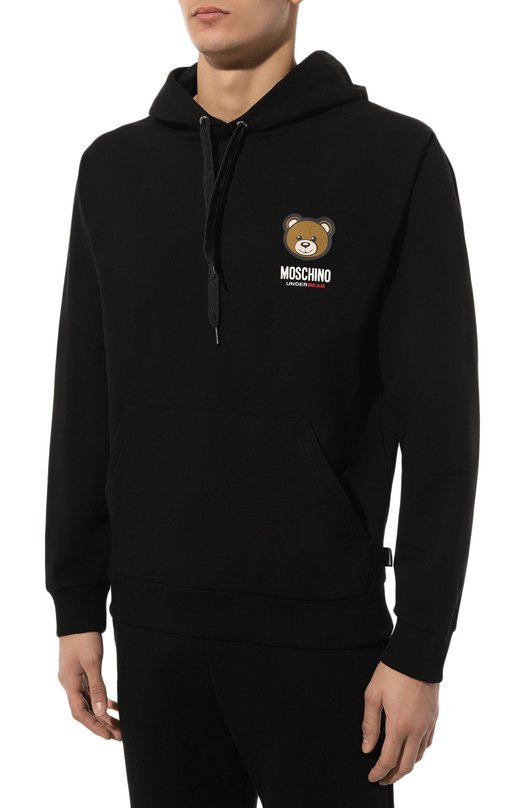 Хлопковое худи Moschino A1790/4413 Чёрный  A1790/4413 Фото 3