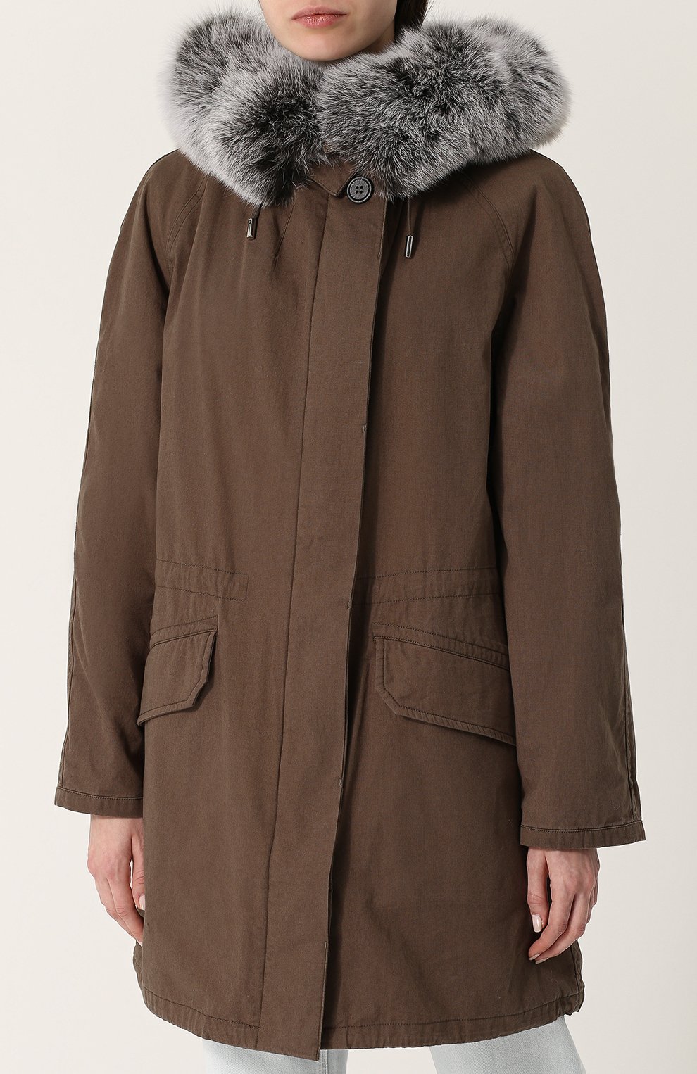 Хлопковая парка с капюшоном и подстежкой из меха кролика YS ARMY PARIS, арт. AF10890F03X, фото 3
