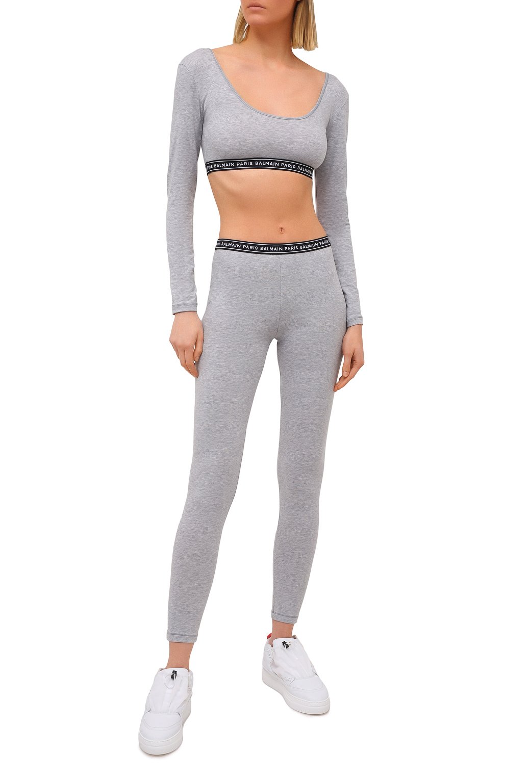 Хлопковые легинсы BALMAIN, арт. BPN095140, фото 2