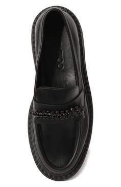 Женские кожаные лоферы bryer JIMMY CHOO черного цвета, арт. BRYER L0AFER FLAT/XXC | Фото 6 (Подошва: Платформа; Материал внутренний: Натуральная кожа; Материал сплава: Проставлено; Каблук высота: Средний; Драгоценные камни: Проставлено)