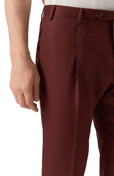 Шерстяные брюки CORNELIANI бордового цвета по цене 52050 руб., арт. 265B03-2618111, фото 5 Шерстяные брюки CORNELIANI, арт. 265B03-2618111, фото 5
