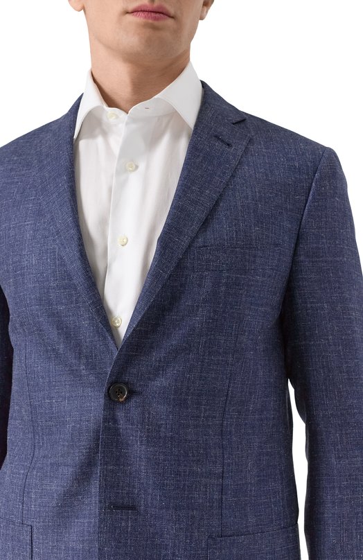 Пиджак из шерсти и шелка Corneliani 25X002-2518289 Синий  25X002-2518289 Фото 7
