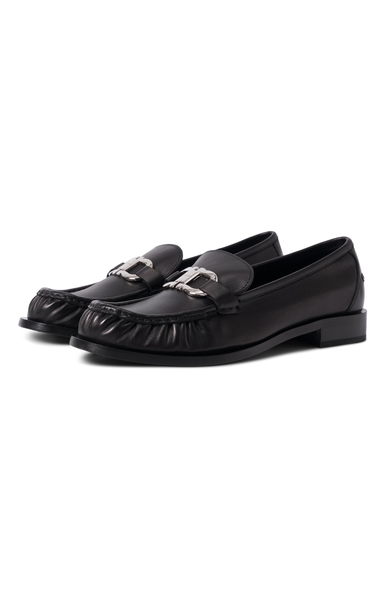 Кожаные лоферы gancini FERRAGAMO черного цвета по цене 99050 руб., арт. 01L927/795381, фото 1 Кожаные лоферы gancini FERRAGAMO, арт. 01L927/795381, фото 1
