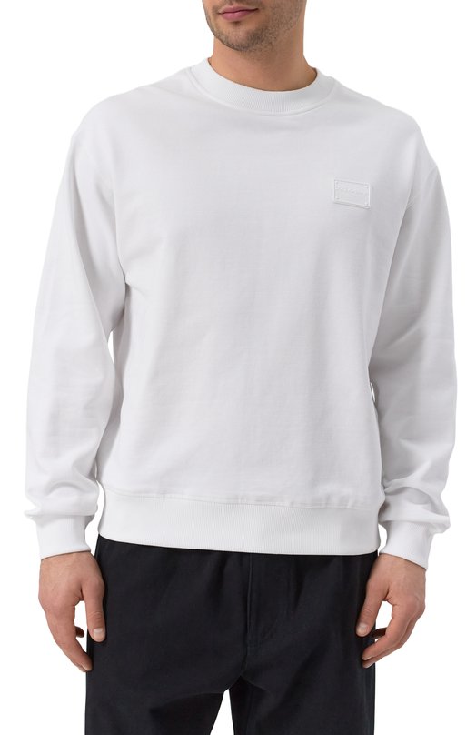 Хлопковый свитшот Dolce & Gabbana G9AHST/G7NTZ Белый  G9AHST/G7NTZ Фото 3