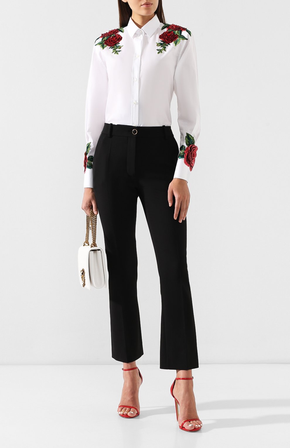 Хлопковая рубашка DOLCE & GABBANA белого цвета по цене 464000 руб., арт. F5I96Z/FU5K9, фото 2 Хлопковая рубашка DOLCE & GABBANA, арт. F5I96Z/FU5K9, фото 2