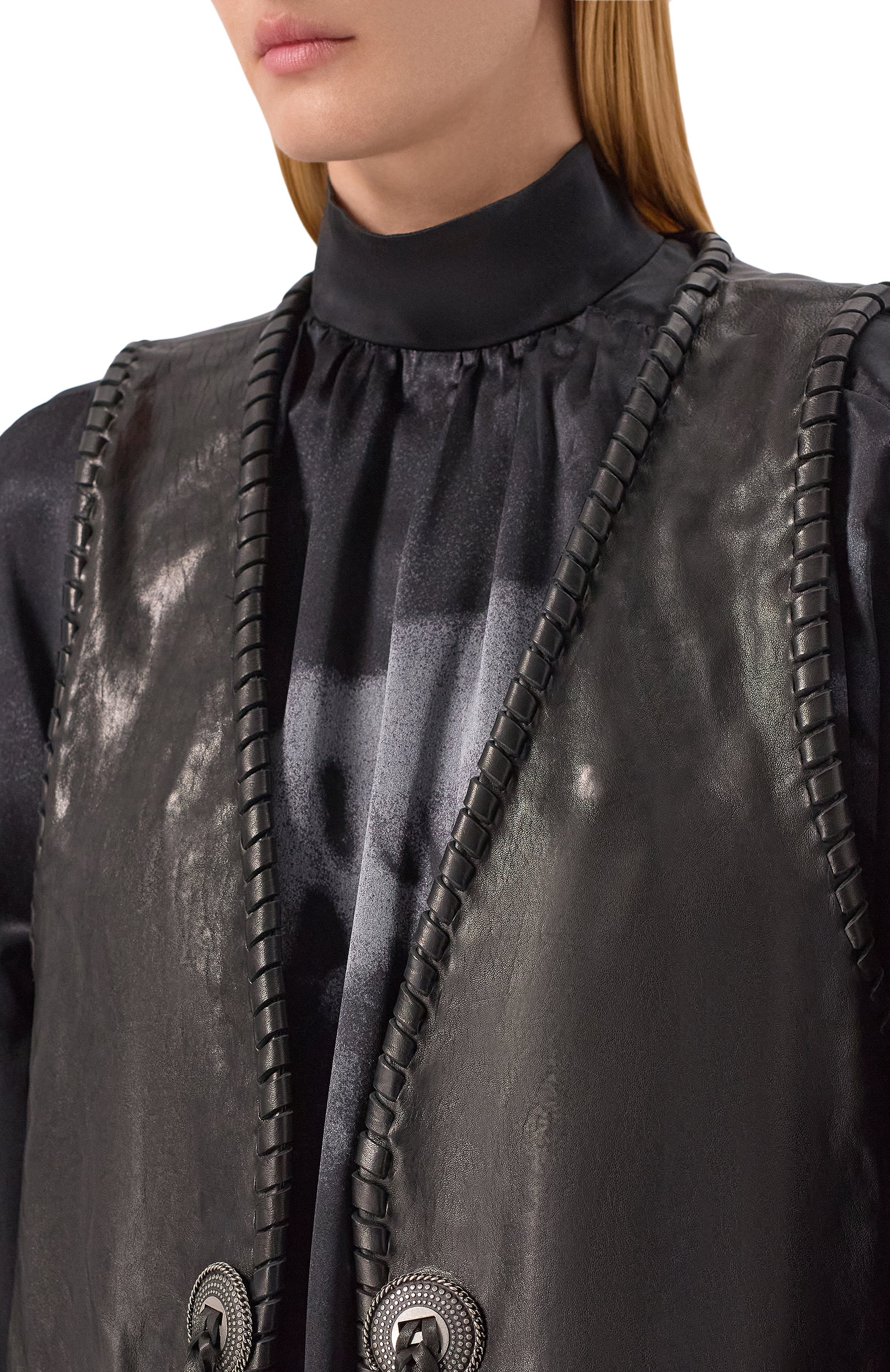 Кожаный жилет ANN DEMEULEMEESTER, арт. B0013407/LT137, фото 5