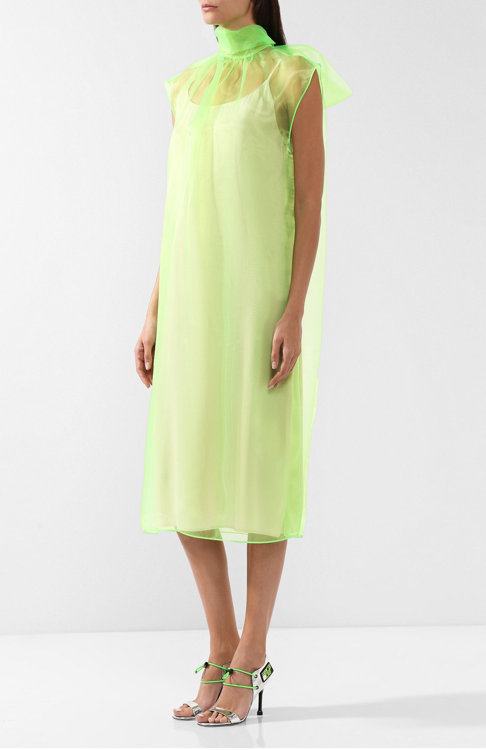 Платье прямого кроя с воротником-стойкой PRADA, арт. P37F5G-1SPB-F0362, фото 3