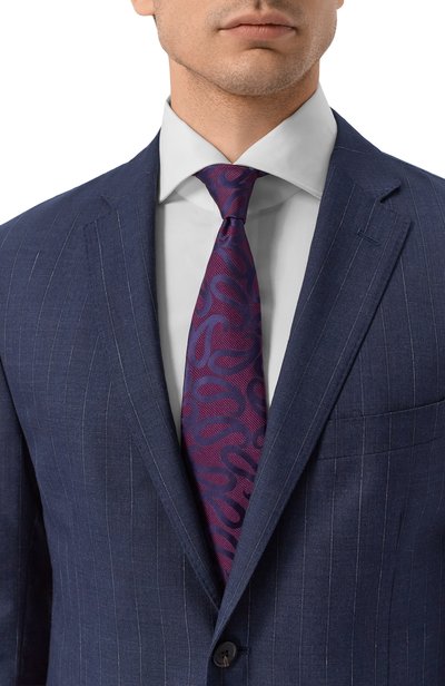 Шелковый галстук GIORGIO ARMANI фиолетового цвета по цене 26450 руб., арт. GM000800/TE22429, фото 2 Шелковый галстук GIORGIO ARMANI, арт. GM000800/TE22429, фото 2