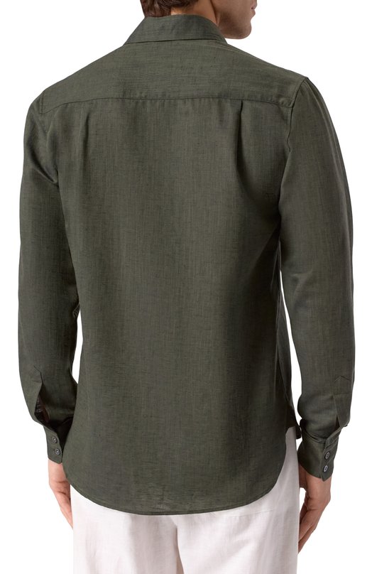 Рубашка изо льна и хлопка Zimmerli 23202 Зелёный  23202 Фото 4