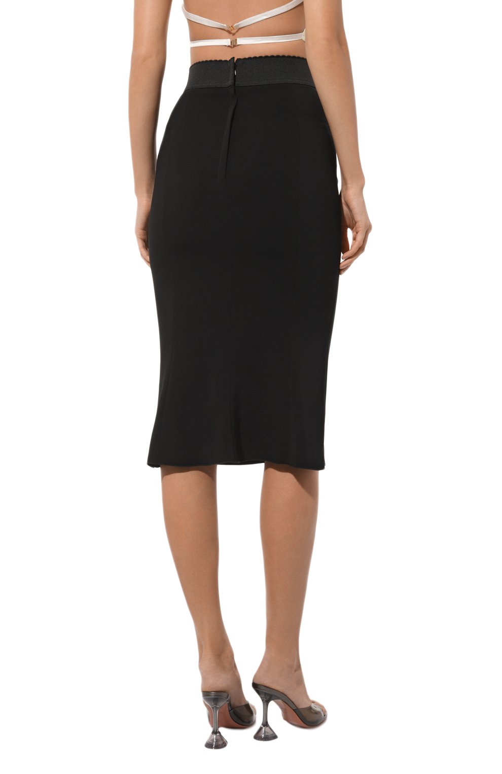 Юбка из вискозы DOLCE & GABBANA черного цвета по цене 69950 руб., арт. F4A1FT/GDB0M, фото 4 Юбка из вискозы DOLCE & GABBANA, арт. F4A1FT/GDB0M, фото 4