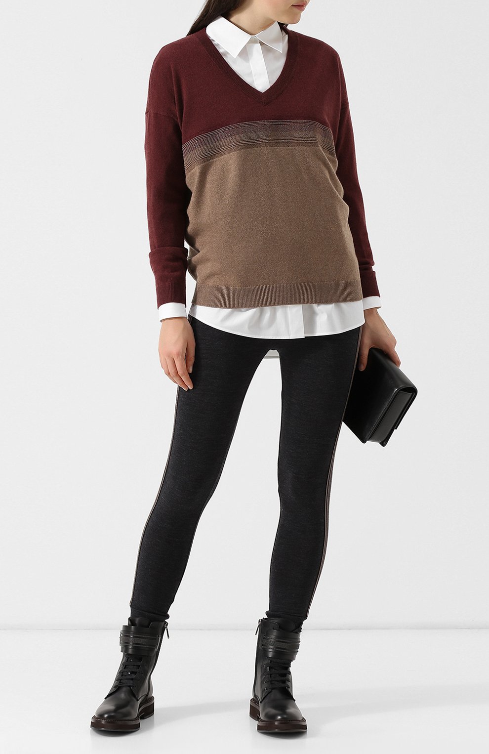 Шерстяные легинсы с эластичным поясом BRUNELLO CUCINELLI, арт. M0R25P6759, фото 2