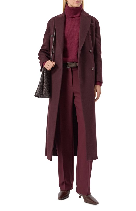 Свитер из шерсти и кашемира Brunello Cucinelli M16129313 Бордовый  M16129313 Фото 2