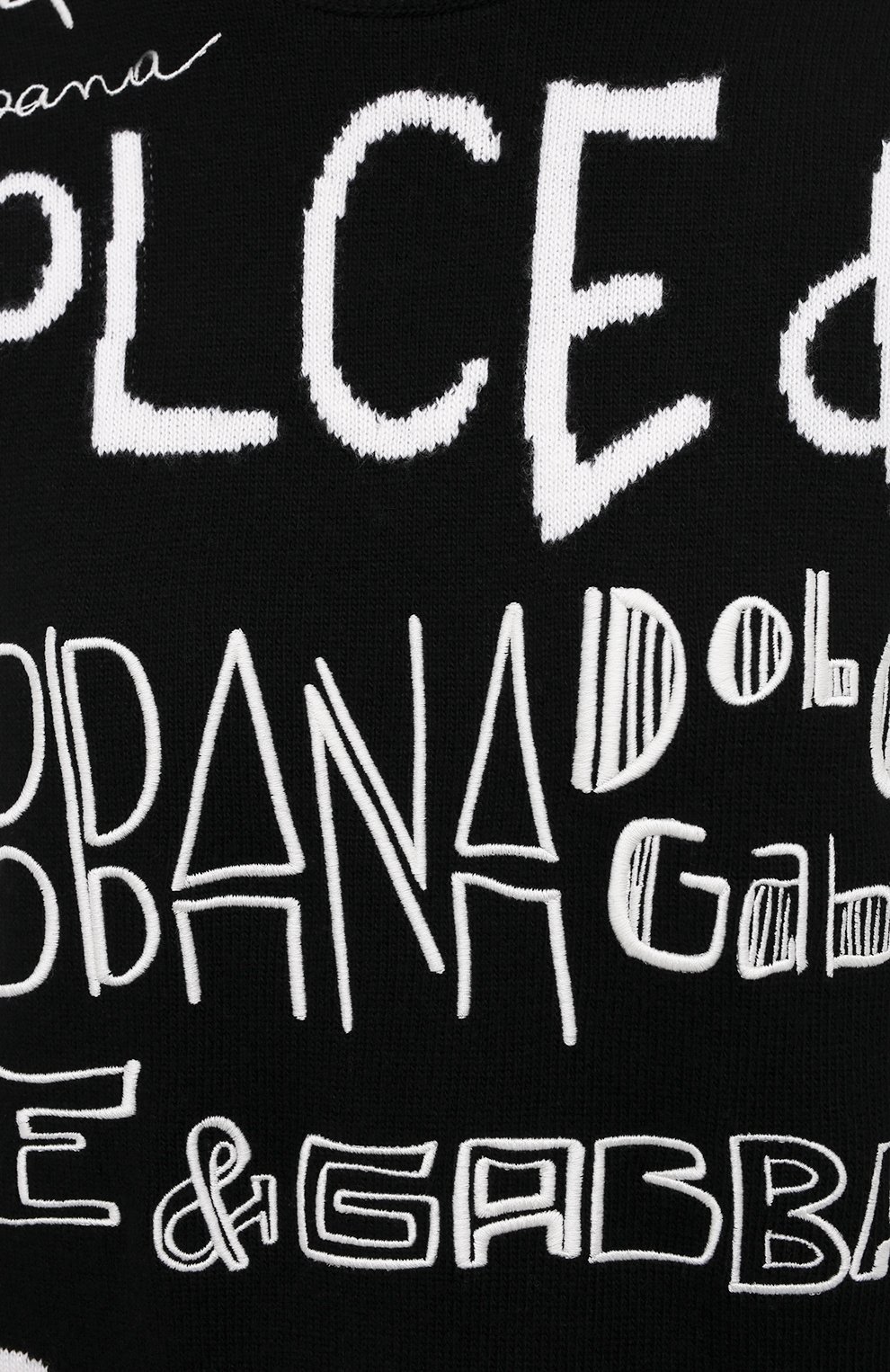 Шерстяной пуловер DOLCE & GABBANA черно-белого цвета по цене 264500 руб., арт. FX236Z/JBVK8, фото 5 Шерстяной пуловер DOLCE & GABBANA, арт. FX236Z/JBVK8, фото 5