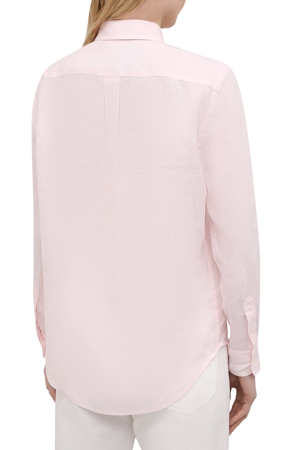 Льняная рубашка POLO RALPH LAUREN светло-розового цвета по цене 14650 руб., арт. 211827658, фото 4 Льняная рубашка POLO RALPH LAUREN, арт. 211827658, фото 4