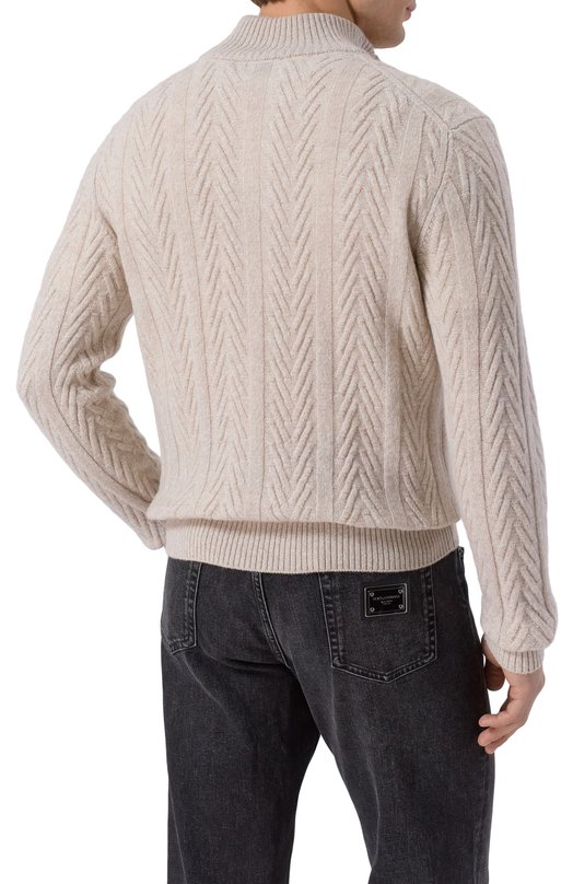 Свитер из шерсти и кашемира Andrea Campagna WU26N0460-07/FN026M Бежевый  WU26N0460-07/FN026M Фото 4