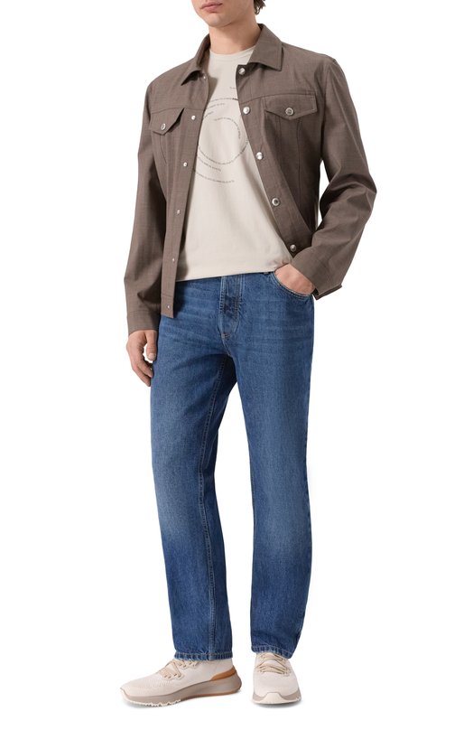 Хлопковая футболка Corneliani 27G588/2725036 Кремовый  27G588/2725036 Фото 2