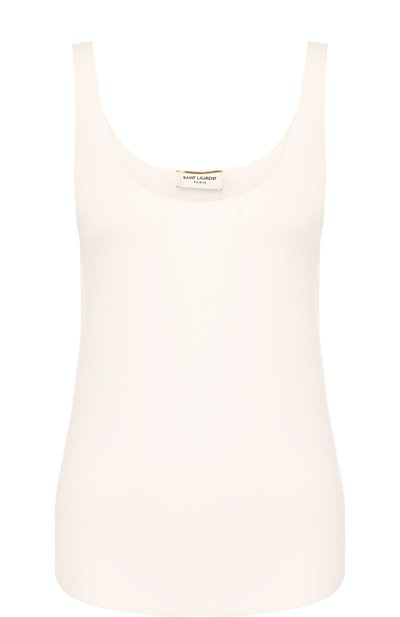 Шелковый топ прямого кроя без рукавов SAINT LAURENT, арт. 488986/Y059R, фото 1