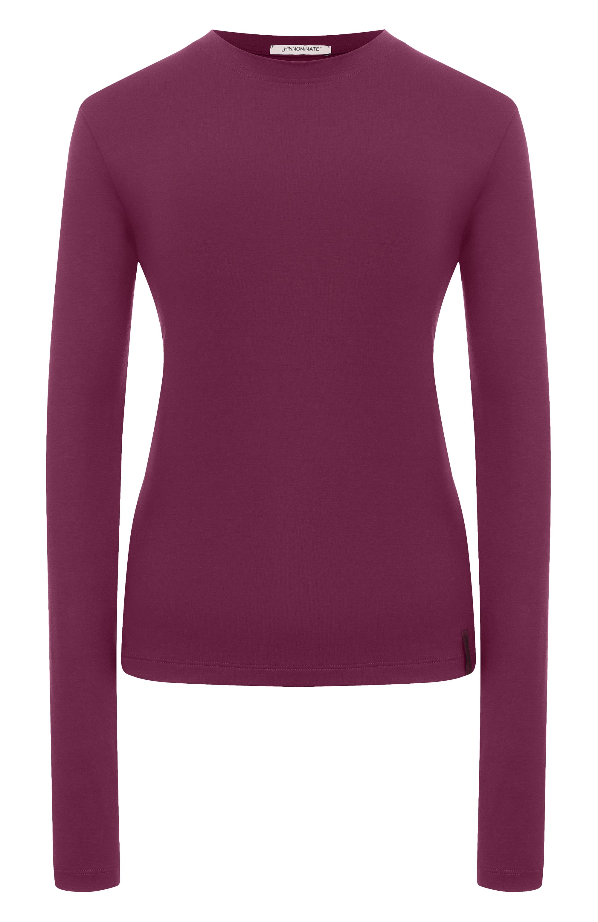 Лонгслив из вискозы HINNOMINATE фиолетового цвета по цене 7995 руб., арт. HMABW02030, фото 1 Лонгслив из вискозы HINNOMINATE, арт. HMABW02030, фото 1
