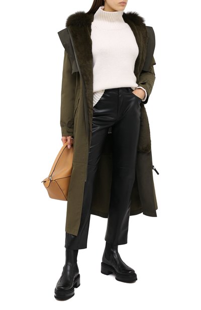 Парка с меховой отделкой YS ARMY PARIS хаки цвета по цене 221000 руб., арт. 21WFM03320A02X, фото 3 Парка с меховой отделкой YS ARMY PARIS, арт. 21WFM03320A02X, фото 3