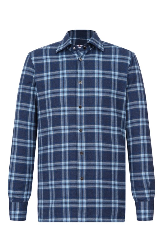 Хлопковая рубашка Kiton UMCNERHH0906601 Синий UMCNERHH0906601