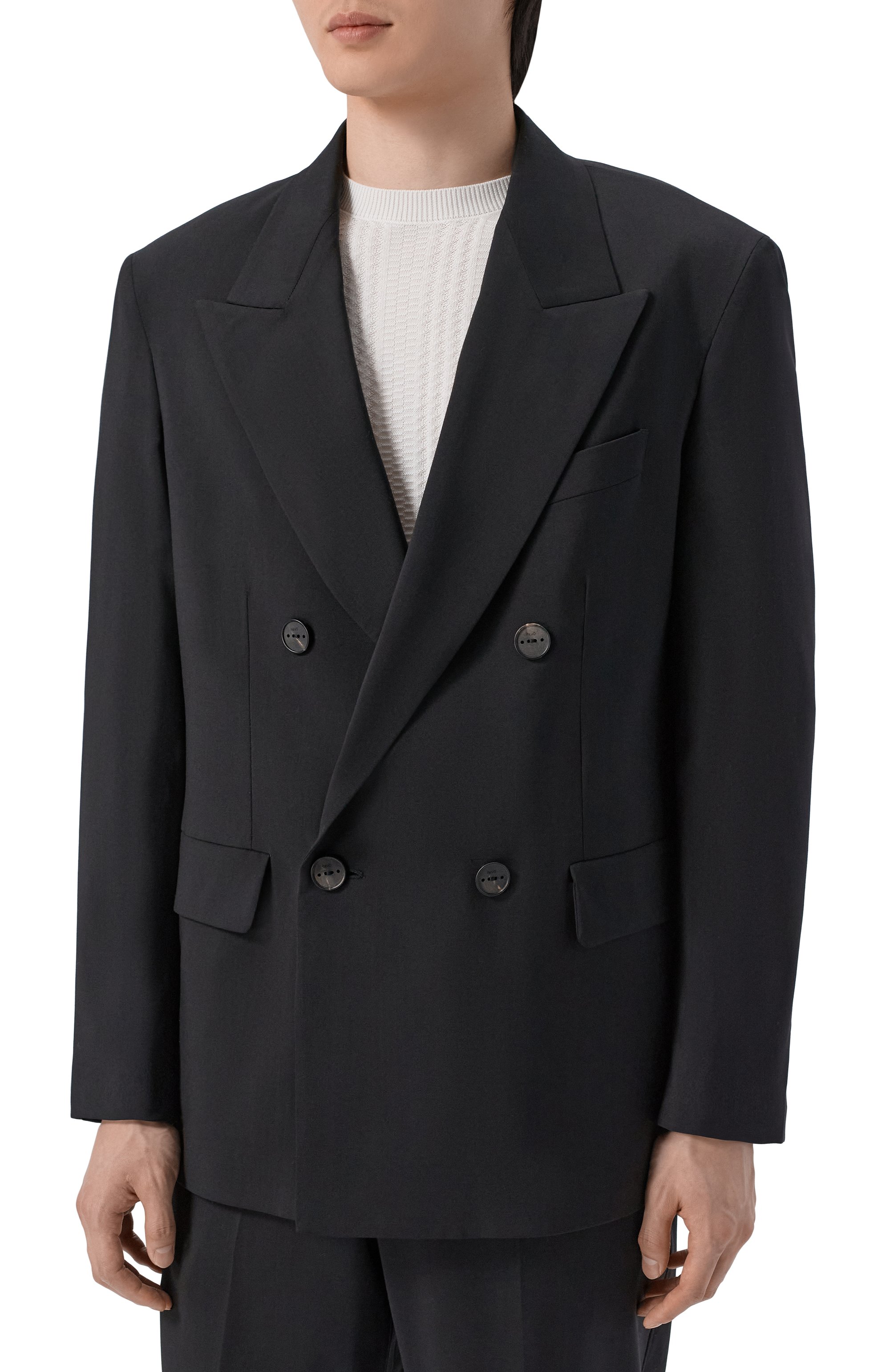 Шерстяной пиджак HEVO черного цвета по цене 76450 руб., арт. R0DIS/L755, фото 3 Шерстяной пиджак HEVO, арт. R0DIS/L755, фото 3