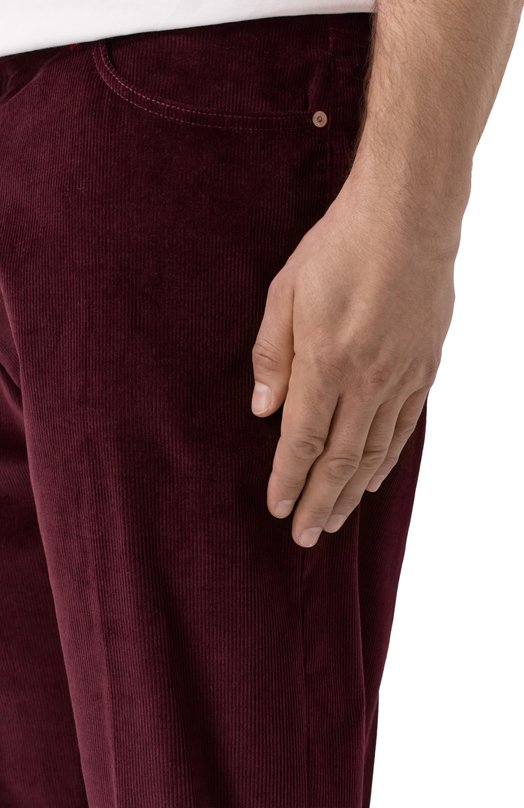 Вельветовые брюки Kiton UPNJS1K0133G07 Бордовый  UPNJS1K0133G07 Фото 5