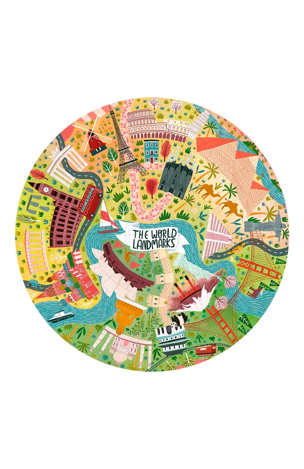 Круглый пазл монументы APLI KIDS, арт. 19135, фото 1