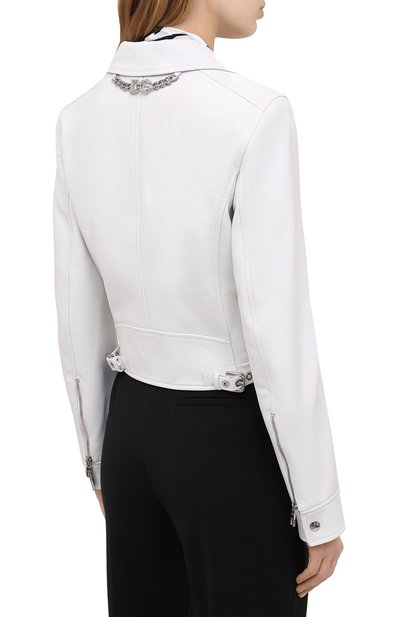 Кожаная куртка DOLCE & GABBANA белого цвета по цене 478500 руб., арт. F9H26L/HULF5, фото 4 Кожаная куртка DOLCE & GABBANA, арт. F9H26L/HULF5, фото 4